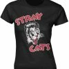 Band Shirts Stray Cats Cat Logo Girly T-Shirt Black