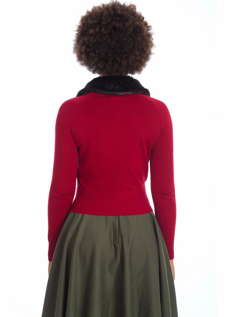 Banned Bow Dreaming 40's Cardigan In Burgundy 3 Banned Bow Dreaming 40's Cardigan In Burgundy - Image 3