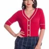 Banned Boat Club Anchor 50's Cardigan Red