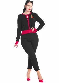 Banned Cherry Blaze 50's Cardigan Black 7 Banned Cherry Blaze 50's Cardigan Black -Banned Retro Shop banned CA21150 cherry blaze cardigan blk 0 1024x1024