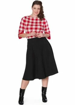 Banned Check Me 40's Jumper Top Red -Banned Retro Shop banned JP57036 check me top red 0 1024x1024