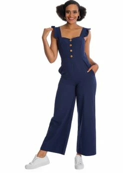 Banned Cute Culotte 60's Jumpsuit Navyblue
