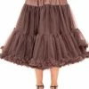 Banned 50's Petticoat Long Chocolate Brown