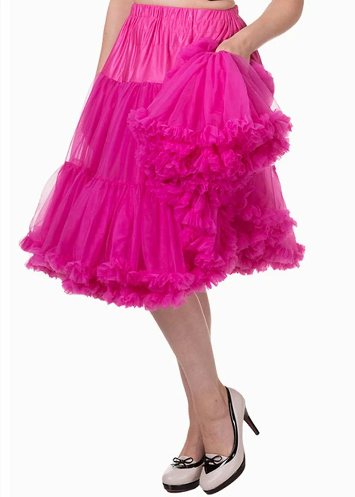 Banned 50's Petticoat Long Hot Pink 1 Banned 50's Petticoat Long Hot Pink