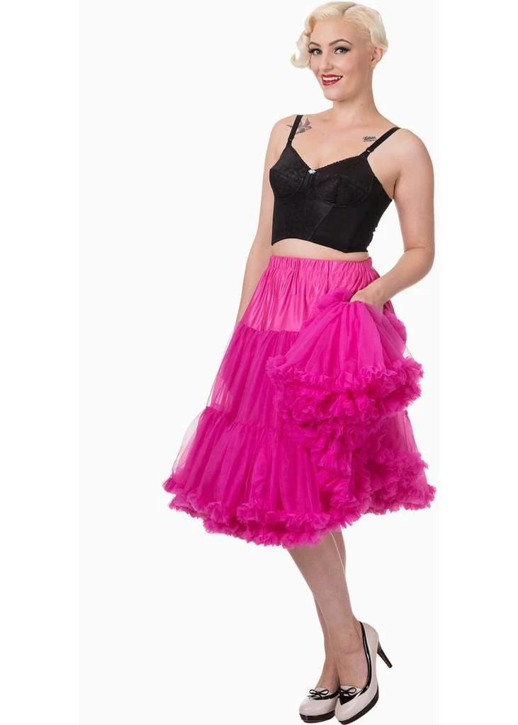 Banned 50's Petticoat Long Hot Pink 2 Banned 50's Petticoat Long Hot Pink - Image 2