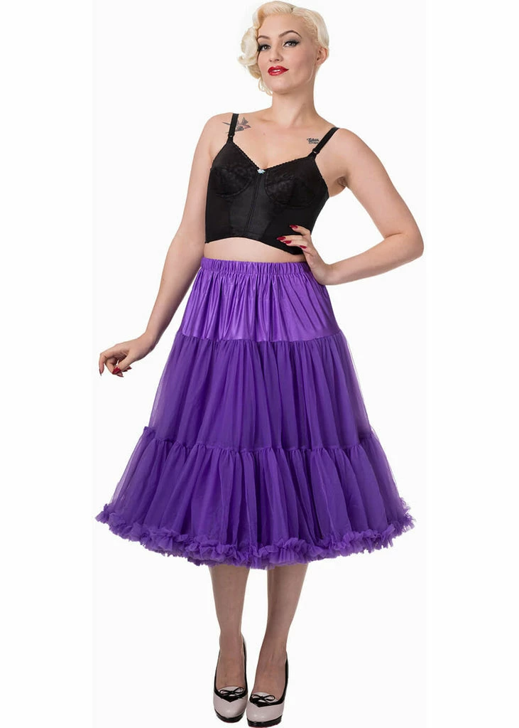 Banned 50's Petticoat Long Purple 1 Banned 50's Petticoat Long Purple