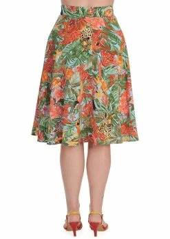 Banned Wild Parrot 50's Swing Skirt Blue -Banned Retro Shop banned SK25427 wild parrot swing skirt blue 3 1024x1024