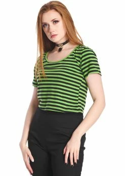 Sweet Yet Spooky Stripe Top Green Black 7 Sweet Yet Spooky Stripe Top Green Black -Banned Retro Shop banned TP10484 sweet yet spooky top grn blk 1 00dab625 550a 468a aad6 28565c4936ee 1024x1024