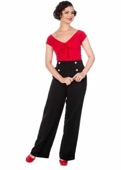 Banned Adventures Ahead 40's Trousers Black -Banned Retro Shop banned TR31935 adventures trousers blk 0 1024x1024