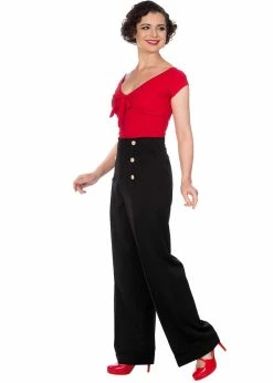 Banned Adventures Ahead 40's Trousers Black -Banned Retro Shop banned TR31935 adventures trousers blk 1 1024x1024