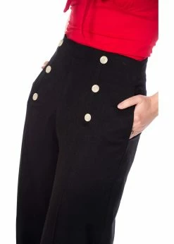 Banned Adventures Ahead 40's Trousers Black -Banned Retro Shop banned TR31935 adventures trousers blk 5 1024x1024
