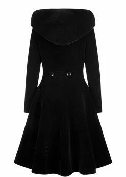 Collectif Heather Quilted Velvet 40's Coat Black -Banned Retro Shop collectif CVAW160601B heather coat black 1 15d8ce2a 0fda 4109 923c 637f199e089d 1024x1024
