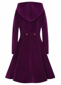 Collectif Heather Quilted Velvet 40's Swing Coat Purple -Banned Retro Shop collectif JT AW220603B heather velvet coat pur 3 c52b4412 6aaf 4bf0 9735 26c4d3a98057 1024x1024