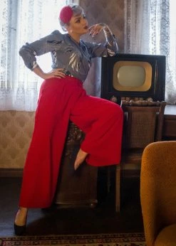 Rock N Romance Sophia 40's Palazzo Trousers Red 9 Rock N Romance Sophia 40's Palazzo Trousers Red -Banned Retro Shop rocknromance sophia trousers red 1 1024x1024