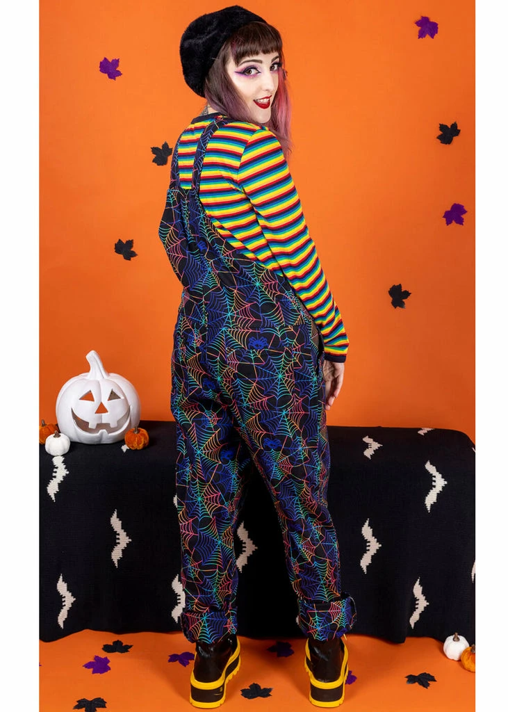 Run & Fly Rainbow Spider Web 70's Dungarees Black 6 Run & Fly Rainbow Spider Web 70's Dungarees Black - Image 6