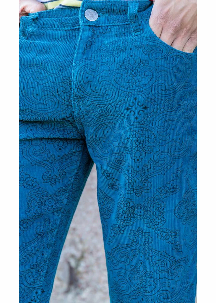 Run And Fly Mens Hendrix Corduroy 70's Flare Trousers Ink Blue 2 Run And Fly Mens Hendrix Corduroy 70's Flare Trousers Ink Blue - Image 2
