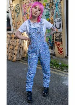 Run & Fly Sugar And Sloth 80's Dungarees Blue