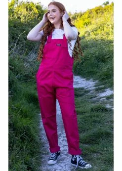 Run & Fly Lightweight Twill 70's Dungarees Fuchsia