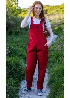 Run & Fly Lightweight Twill 70's Dungarees Red