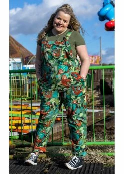 Run & Fly Orangutan Dungarees Green
