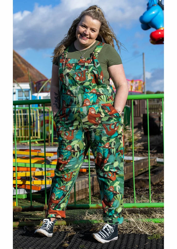 Run & Fly Orangutan Dungarees Green 1 Run & Fly Orangutan Dungarees Green