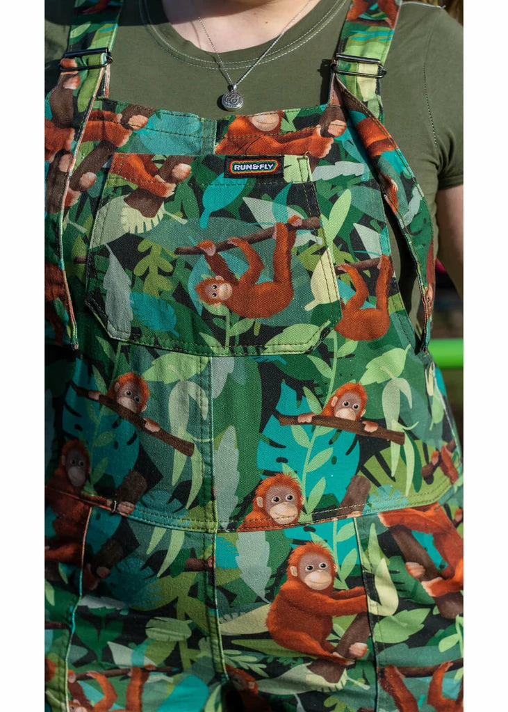 Run & Fly Orangutan Dungarees Green 2 Run & Fly Orangutan Dungarees Green - Image 2