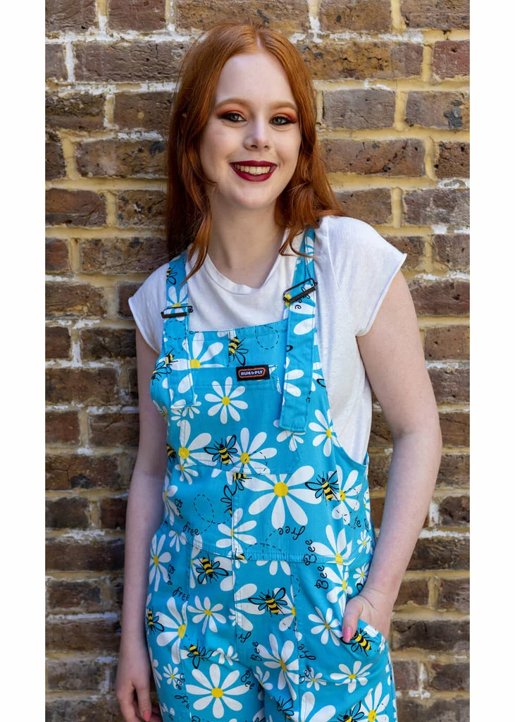 Run & Fly Bee Free 70's Dungarees Blue 1 Run & Fly Bee Free 70's Dungarees Blue