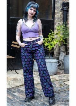 Run & Fly Magic Flowers Trousers Black