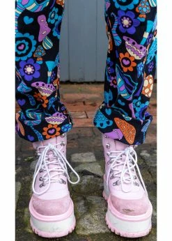 Run & Fly Mushroom Mayhem 60's Dungarees Black -Banned Retro Shop run and fly JM2174 mushroom mayhem dungarees blk 5 1024x1024