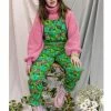Run & Fly Mushroom Babes Frog Dungarees Green