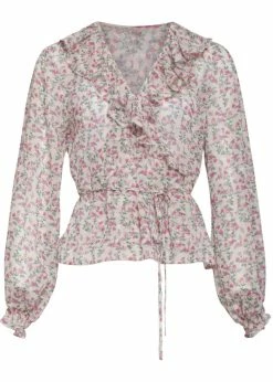 Smashed Lemon Floral Goddess 70's Blouse White