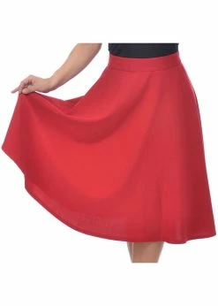 Rock Steady High Waist Thrills 50's Swing Skirt Red