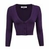 Succubus Clothing Retro Short 50's Cardigan Grape Purple