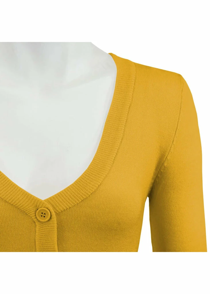 Succubus Clothing Retro Short 50's Cardigan Honey Yellow 2 Succubus Clothing Retro Short 50's Cardigan Honey Yellow - Image 2