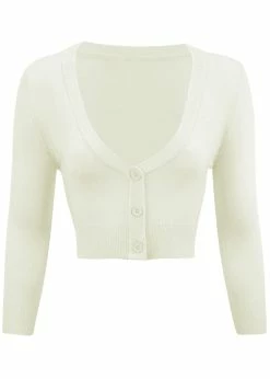Succubus Clothing Retro Short 50's Cardigan Ivory