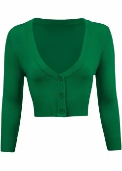 Succubus Clothing Retro Short 50's Cardigan Kelly Green