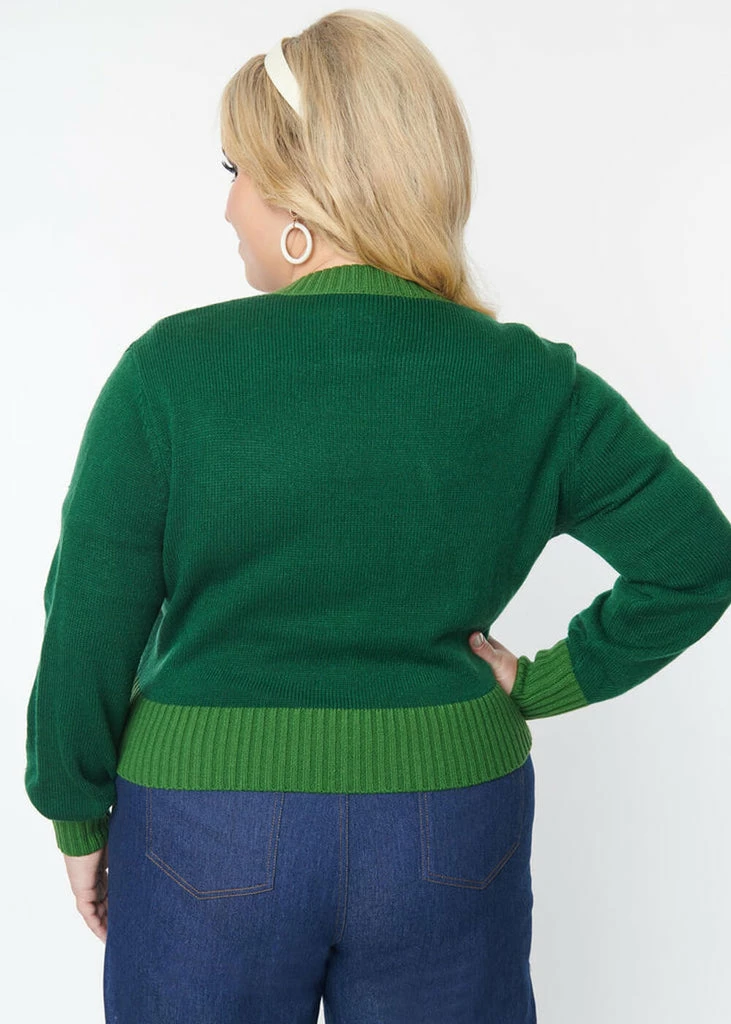 Unique Vintage Smak Parlour Flower Pot 50's Cardigan Green - Image 5