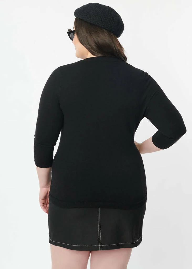 Unique Vintage Bookworm Spiderweb 50's Cardigan Black 6 Unique Vintage Bookworm Spiderweb 50's Cardigan Black - Image 6