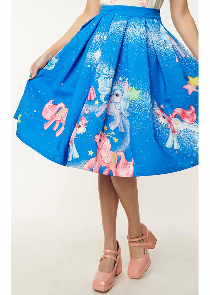 Unique Vintage X My Little Pony Main Attraction 50's Swing Skirt Blue