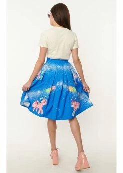 Unique Vintage X My Little Pony Main Attraction 50's Swing Skirt Blue -Banned Retro Shop unique vintage K1414WB0 my little pony attraction skirt 2 1024x1024