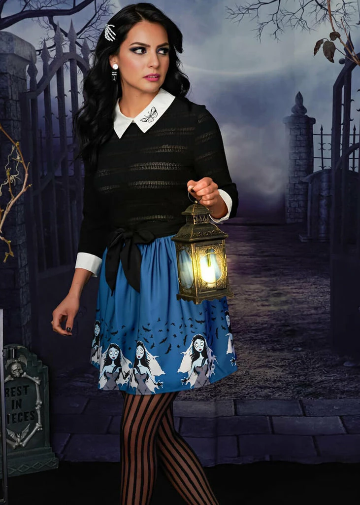 Unique Vintage X Corpse Bride Sabrina Butterfly Sweater Black