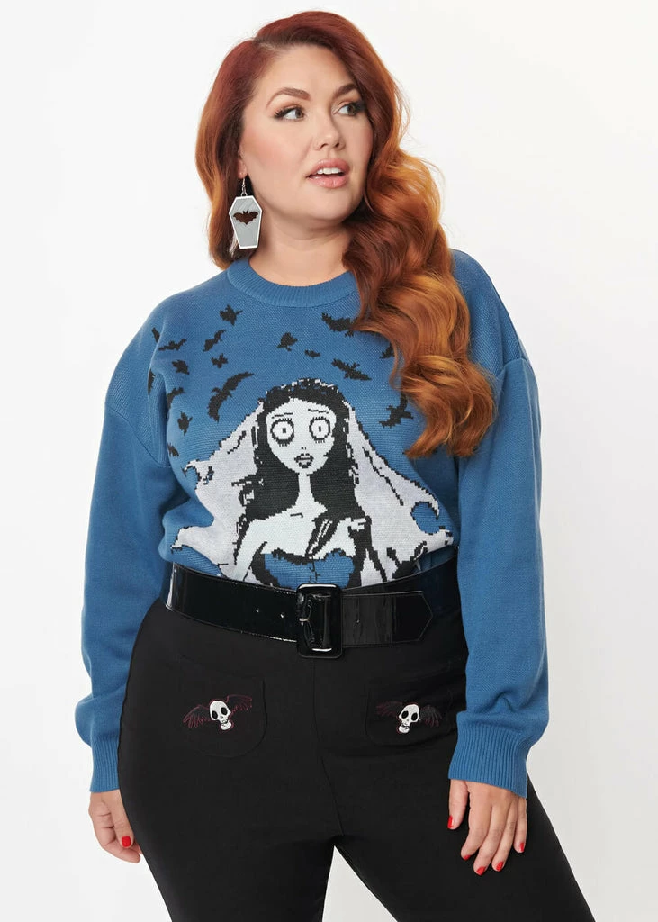 Unique Vintage X Corpse Bride Sweater Blue - Image 6