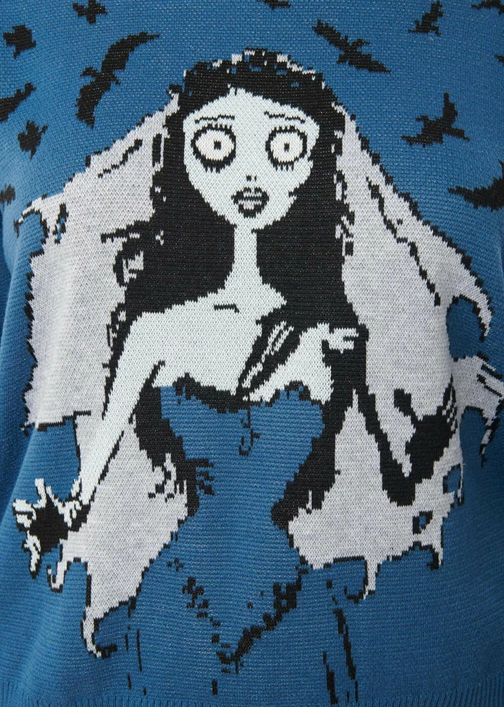 Unique Vintage X Corpse Bride Sweater Blue - Image 2