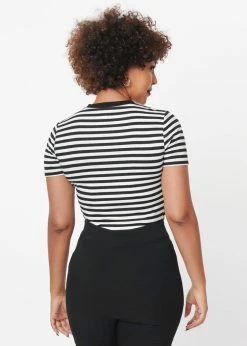 Unique Vintage Back To Basics Striped 60's Top Black White 10 Unique Vintage Back To Basics Striped 60's Top Black White -Banned Retro Shop unique vintage K1499KT3 back basic striped top blk wt 4 1024x1024
