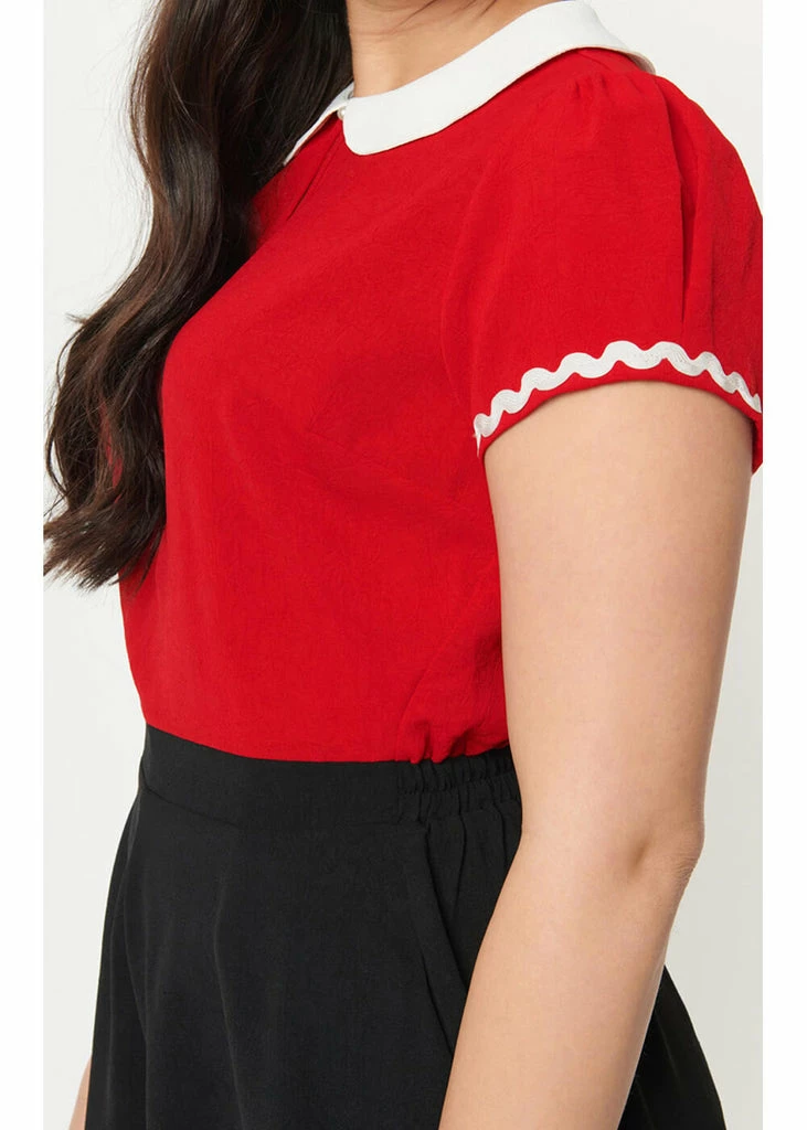 Unique Vintage X Popeye Olive Oyl 60's Romper Playsuit Black Red - Image 5