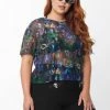 Unique Vintage X Corpse Bride Boxy Cropped Mesh Top Multicolour