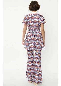 Unique Vintage Smak Parlour Flower Power Find Your Flare 70's Trousers Blue Purple -Banned Retro Shop unique vintage SP363KB3 flower power find your flare blue pur 10 a30e9584 6472 464d b151 40d45c3e000c 1024x1024