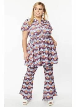 Unique Vintage Smak Parlour Flower Power Find Your Flare 70's Trousers Blue Purple -Banned Retro Shop unique vintage SP363KB3 flower power find your flare blue pur 15 fa7d4a0f 254d 4fdc aa26 ba009ff395bf 1024x1024