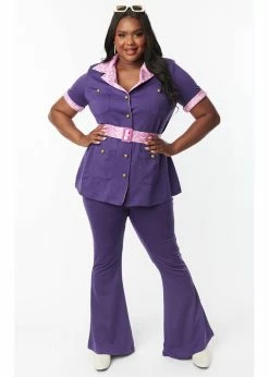 Unique Vintage X Scooby Doo 70's Flare Trousers Purple