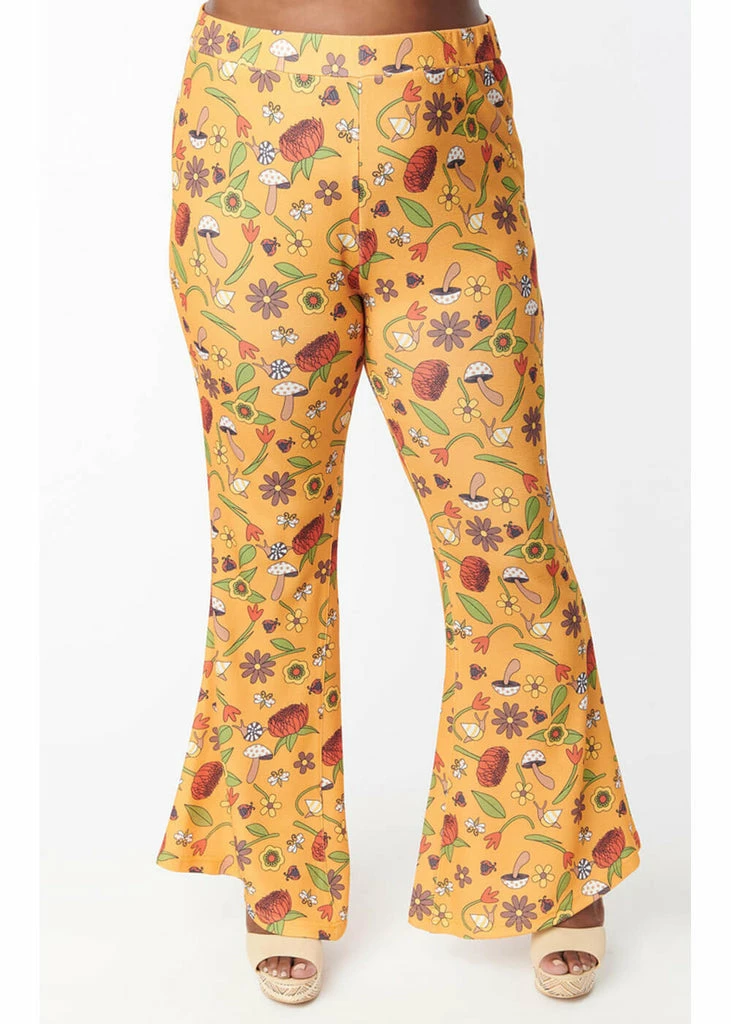 Unique Vintage Smak Parlour Garden Party Find Your Flare 70's Trousers Mustard 4 Unique Vintage Smak Parlour Garden Party Find Your Flare 70's Trousers Mustard - Image 4